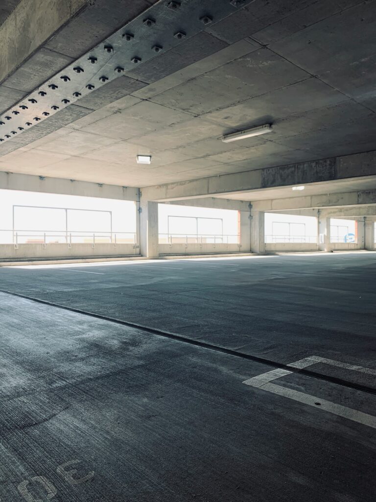 Columns in a parking garage